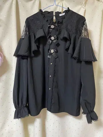 majoretty 마조리티 지뢰계 리본 긴팔 블랙 4L