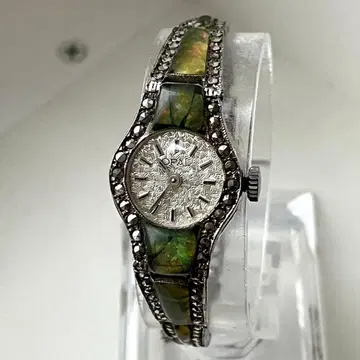 [ 최상품 ] OPAL 오팔 드레스 워치 수동 와인딩 시계 작동품 그린