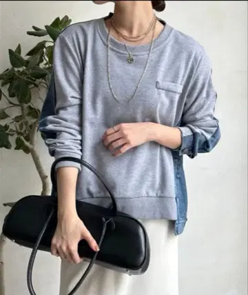 DouDou WEB 한정판 데님 x 티셔츠 풀오버