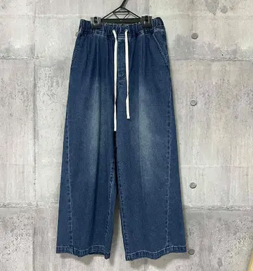 DOUDOU 데님 와이드 이지 팬츠 인디고