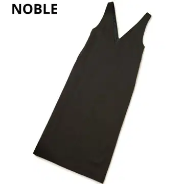 NOBLE 스트레이트 V넥 원피스 오버롤 스커트 브라운 M 38