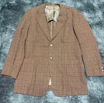 90s 테일러드 자켓 체크 패턴 자켓 남성용
