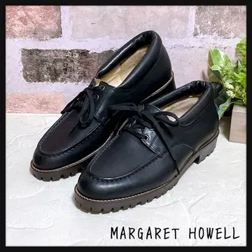 컨디션 최상 [ 마가렛호웰 ] 가죽 신발 레이스업 가죽 신발 23 블랙