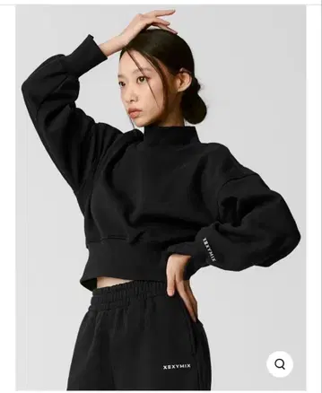 XEXYMIX 속기모 웜 소프트 하이넥 크롭 기장 트레이닝복