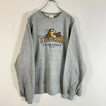 Disney 디즈니 티거 자수 니트 스웨터 90년대 그레이 L