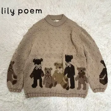 릴리포엠 입체 곰 모티브 울 니트 스웨터 곰 핑크하우스 계열