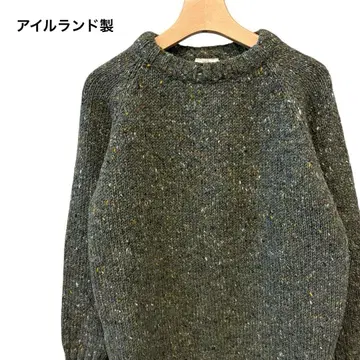 아일랜드제 BONNER 크루넥 니트 스웨터 그린