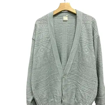 텍스처 패턴 가디건 스카이블루