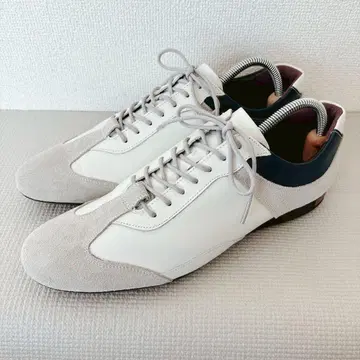 미사용급 오츠카 제화 드레스 가죽 스니커즈 네이비 콤비 25.5cm