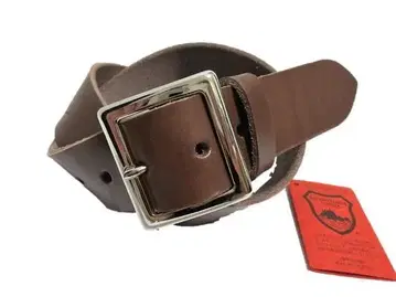 도치기 가죽 벨트 (초코) 니켈 도금 버클 40mm 폭 통가죽