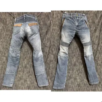 BG 소가죽 가죽 포켓 바이커 데님 청바지 Y2K 인디고 YKK