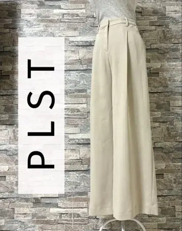 PLST 플라스테 하이파워 더블 크로스 와이드 팬츠 베이지 M
