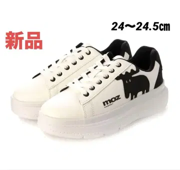 새상품 moz 모즈 통굽 빅 로고 스니커즈 LL 24~24.5 블랙