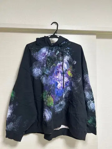 그래픽 프린트 후드 부착 후드티 L