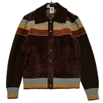 KENNINGTON 70s 스웨이드 가죽 배색 니트 자켓