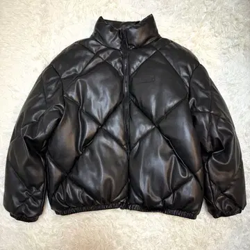 [ 새상품급 ] ZARA 인조 가죽 퍼프 자켓 L 사이즈 다운 자켓
