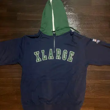 XLARGE 후드 부착 후드티 네이비/그린