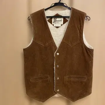 빈티지 구제 의류 가죽 스웨이드 보아 베스트