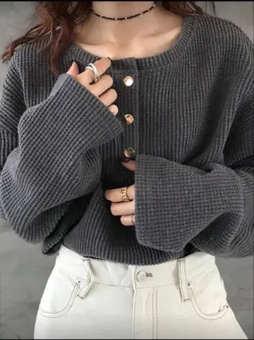 FRIFUL 드롭 숄더 긴팔 캐주얼 루즈 상의 가을/겨울