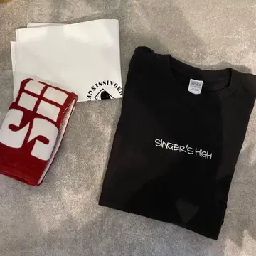 싱어즈 하이 SINGER'S HIGH 블랙T셔츠와 타월 세트
