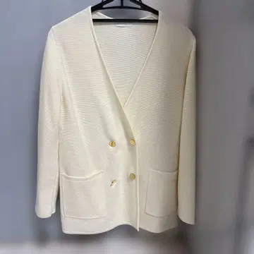 아이보리 더블 브레스트 가디건