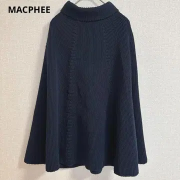 [맥피] 판초 케이프 코트 하이넥 깔끔한 캐주얼 네이비