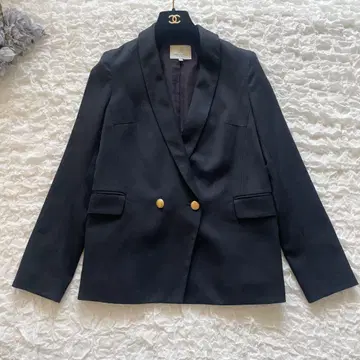 뷰티 앤 유스 울 x 폴리 더블 자켓 블랙 골드 버튼