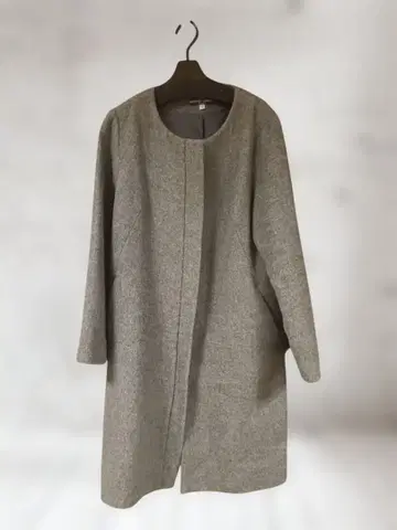 그레이 노카라 롱 코트 마터니티 코트