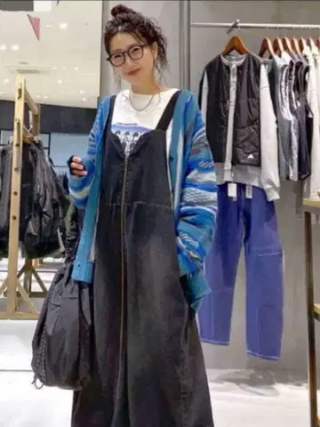 니코앤드 미사요 데님 점프수트 블랙 메이크 스태프