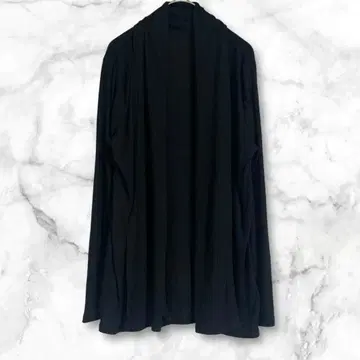 블랙 리브 롱 가디건 L 사이즈 심플 무지 캐주얼 얇은 소재