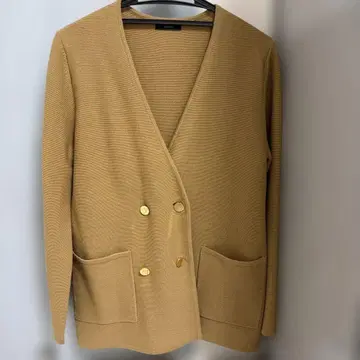 allureville 베이지 더블 버튼 가디건