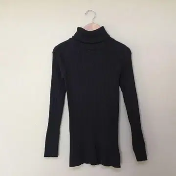 나루 터틀넥 코튼 면 100% 차콜 그레이 일본제