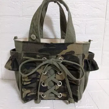 핸드메이드 데님 리메이크 토트백 프릴 포함