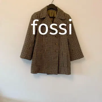 새상품급 fossi 체크 코트 테일러드