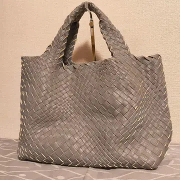 파롤니 그레이 가죽 뜨개질 토트백 인트레차트