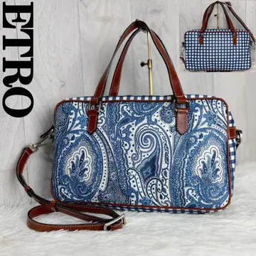 레어 새상품급 ETRO 에트로 페이즐리 체크 2way 숄더백
