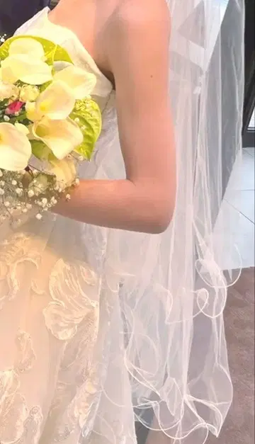 [ 새상품급 ] 웨딩 베일 메로우 숏 아르이즈 드레스