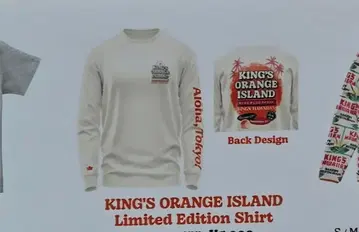 KING'S ORANGE ISLAND 한정판 셔츠 M 사이즈