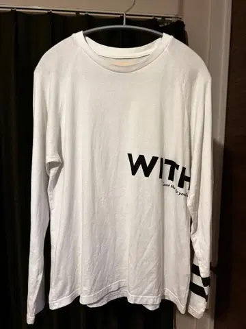 FIDES 긴팔 티셔츠 M 화이트 WITH 디자인