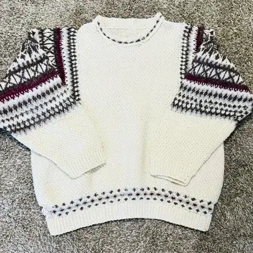 빈티지 니트 남성용 화이트