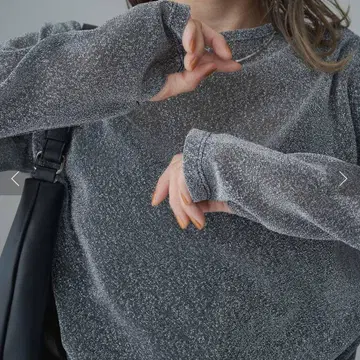 오메카시 시어 라메 풀오버 그레이