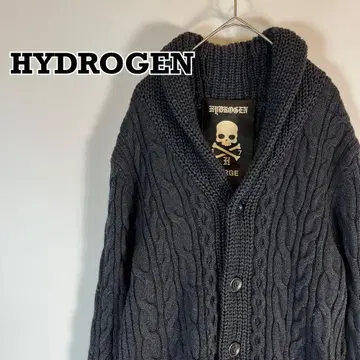 HYDROGEN 가디건 케이블 니트 다크 네이비