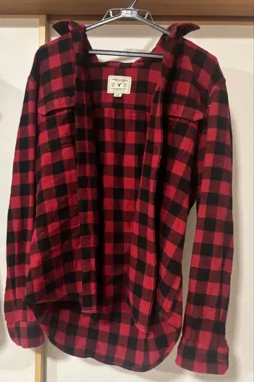 빨검 체크 셔츠 M