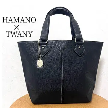 미사용 하마노 토와니 콜라보 핸드백 토트백 주름 가죽 하마노