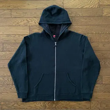 Hanes 지퍼 후드티 블랙 무지 XL