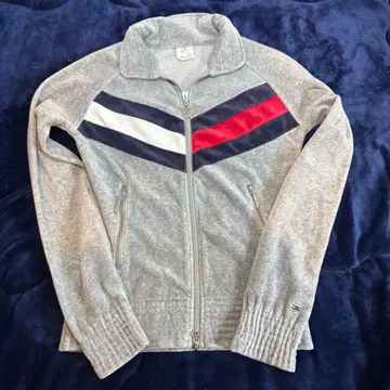 y2k 타미힐피거 후디 집업 후드티 그레이 짧은 기장