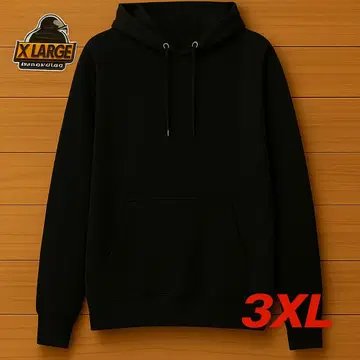 미사용 새상품 3XLXLARGE 후드티 블랙 빅 실루엣 백 로고
