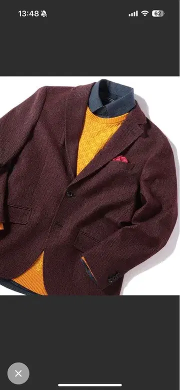 멘즈 비기 테일러드 자켓 (보르도 마이크로 체크)