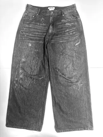 SYUMAN. x PLATEAU STUDIO 배기 데님 데미지