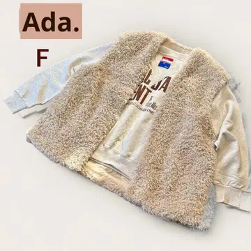 미사용 택 포함 Ada. (에이다) 아이보리 복슬복슬 보아 베스트 F
